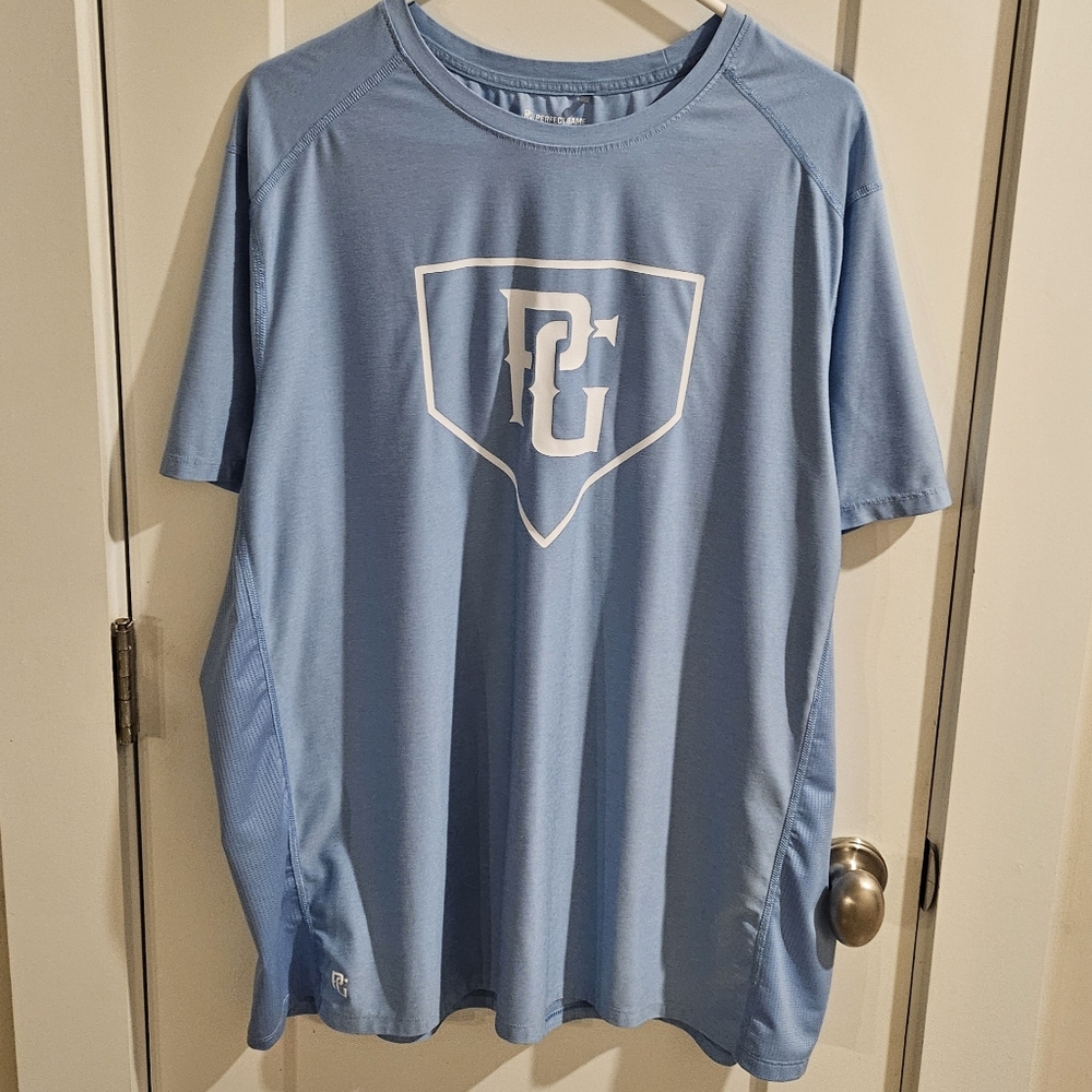 NWOT Perfect Game Dish Performance Tee T-Shirt Light Blue - Size XL